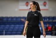 23 January 2022; Referee Emer Buckley during the InsureMyHouse.ie Women’s Division One National Cup Final match between Griffith College Templeogue, Dublin, and NUIG Mystics, Galway, at National Basketball Arena in Tallaght, Dublin. Photo by Brendan Moran/Sportsfile