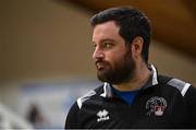 23 January 2022; NUIG Mystics head coach Paul O'Brien during the InsureMyHouse.ie Women’s Division One National Cup Final match between Griffith College Templeogue, Dublin, and NUIG Mystics, Galway, at National Basketball Arena in Tallaght, Dublin. Photo by Brendan Moran/Sportsfile