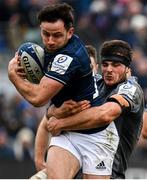 22 January 2022; Hugo Keenan of Leinster is tackled by Josh Bayliss of Bath during the Heineken Champions Cup Pool A match between Bath and Leinster at The Recreation Ground in Bath, England. Photo by Harry Murphy/Sportsfile