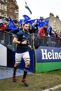 22 January 2022; Josh Murphy of Leinster runs out before the Heineken Champions Cup Pool A match between Bath and Leinster at The Recreation Ground in Bath, England. Photo by Harry Murphy/Sportsfile