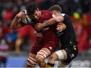 23 January 2022; Jean Kleyn of Munster is tackled by Thomas Young of Wasps during the Heineken Champions Cup Pool B match between Munster and Wasps at Thomond Park in Limerick. Photo by Piaras Ó Mídheach/Sportsfile
