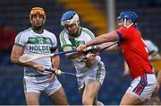 23 January 2022; Bernard Burke of St Thomas blocks a shot at goal by TJ Reid of Ballyhale Shamrocks during the AIB GAA Hurling All-Ireland Senior Club Championship Semi-Final match between St Thomas, Galway and Ballyhale Shamrocks, Kilkenny at Semple Stadium in Thurles, Tipperary. Photo by Ramsey Cardy/Sportsfile