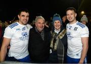 22 January 2022; Drew Wylie, left, and Ryan Wylie of Monaghan along with parents Andy and Claudine after the Dr McKenna Cup Final match between Donegal and Monaghan at O'Neill's Healy Park in Omagh, Tyrone. Photo by Oliver McVeigh/Sportsfile
