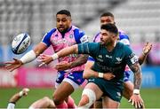23 January 2022; Sammy Arnold of Connacht is tackled by Leo Barre of Stade Francais Paris during the Heineken Champions Cup Pool A match between Stade Francais Paris and Connacht at Stade Jean Bouin in Paris, France. Photo by Seb Daly/Sportsfile