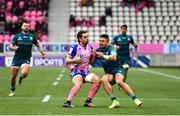 23 January 2022; Nicolas Sanchez of Stade Francais Paris is tackled by Tiernan O’Halloran of Connacht during the Heineken Champions Cup Pool A match between Stade Francais Paris and Connacht at Stade Jean Bouin in Paris, France. Photo by Seb Daly/Sportsfile