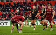 23 January 2022; Rory Scannell of Munster scores his side's sixth try during the Heineken Champions Cup Pool B match between Munster and Wasps at Thomond Park in Limerick. Photo by Sam Barnes/Sportsfile