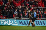 23 January 2022; Nizaam Carr of Wasps leaves the field after picking up an injury during the Heineken Champions Cup Pool B match between Munster and Wasps at Thomond Park in Limerick. Photo by Sam Barnes/Sportsfile