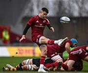 23 January 2022; Conor Murray of Munster performs a box kick during the Heineken Champions Cup Pool B match between Munster and Wasps at Thomond Park in Limerick. Photo by Sam Barnes/Sportsfile