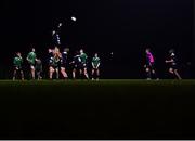 24 January 2022; Jude Kehoe of North Midlands wins possession in the lineout during the Bank of Ireland Leinster Rugby Shane Horgan Cup Round 5 match between South East and North Midlands at IT Carlow Sports Campus in Carlow. Photo by Harry Murphy/Sportsfile