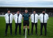 23 January 2022; Referee Conor Doyle and his umpires before the 2022 Co-op Superstores Munster Hurling Cup Final match between Limerick and Clare at Cusack Park in Ennis, Clare. Photo by Ray McManus/Sportsfile