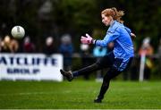 23 January 2022; Carrickmacross goalkeeper Kerrie Martin during the 2021 currentaccount.ie All-Ireland Ladies Junior Club Football Championship Semi-Final match between St Judes, Dublin and Carrickmacross, Monaghan at St Margarets GAA Club in Dublin. Photo by Ben McShane/Sportsfile