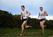 22 January 2022; Sean Melarkey of NI & Ulster, left, and Conor Duffy of Glaslough Harriers during the World Athletics Northern Ireland International Cross Country at Billy Neill MBE Country Park in Belfast. Photo by Ramsey Cardy/Sportsfile