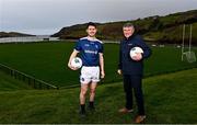 26 January 2022; The Allianz Football League was officially launched today. This is the 30th season that Allianz has sponsored the Allianz Leagues, making it one of the longest sponsorships in Irish sport. Pictured at the launch at Kilcar GAA Club is Donegal footballer Ryan McHugh, left, and his father and former Donegal footballer Martin McHugh who played in the first year of the Allianz sponsorship. Photo by Sam Barnes/Sportsfile