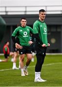 26 January 2022; Jonathan Sexton, right, and James Hume during Ireland Rugby squad training at IRFU HPC at the Sport Ireland Campus in Dublin. Photo by David Fitzgerald/Sportsfile