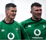 26 January 2022; Jonathan Sexton, left, and Peter O'Mahony during Ireland Rugby squad training at IRFU HPC at the Sport Ireland Campus in Dublin. Photo by David Fitzgerald/Sportsfile