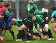 26 January 2022; Peter O’Mahony supported by James Ryan during Ireland Rugby squad training at IRFU HPC at the Sport Ireland Campus in Dublin. Photo by David Fitzgerald/Sportsfile