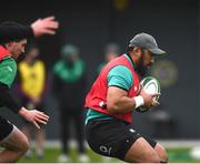26 January 2022; Bundee Aki during Ireland Rugby squad training at IRFU HPC at the Sport Ireland Campus in Dublin. Photo by David Fitzgerald/Sportsfile