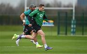 26 January 2022; Jordan Larmour during Ireland Rugby squad training at IRFU HPC at the Sport Ireland Campus in Dublin. Photo by Brendan Moran/Sportsfile
