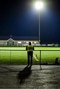 12 January 2022; A volunteer steward awaits the arrival of the teams before the McGrath Cup Group B match between Tipperary and Kerry at Moyne Templetuohy GAA Club in Templetuohy, Tipperary. Photo by Brendan Moran/Sportsfile