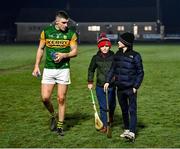 12 January 2022; Sean O'Shea of Kerry leaves the pitch in conversation with young hurlers after the McGrath Cup Group B match between Tipperary and Kerry at Moyne Templetuohy GAA Club in Templetuohy, Tipperary. Photo by Brendan Moran/Sportsfile