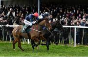 27 January 2022; Longhouse Poet, with Darragh O'Keeffe up, lead ahead of  Franco De Port, with Paul Townend up, on their way to winning the Goffs Thyestes Handicap Steeplechase at Gowran Park in Kilkenny. Photo by Harry Murphy/Sportsfile