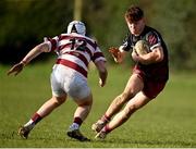 29 January 2022; Ben McMahon of Portarlington in action against Conor Kelly of Tullow during the Bank of Ireland Leinster Rugby Under-18 Tom D’Arcy Cup First Round match between Portarlington RFC and Tullow RFC, Carlow at Portarlington RFC in Portarlington, Laois. Photo by Sam Barnes/Sportsfile