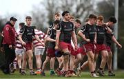 29 January 2022; Portarlington players dejected after their side's defeat in the Bank of Ireland Leinster Rugby Under-18 Tom D’Arcy Cup First Round match between Portarlington RFC and Tullow RFC, Carlow at Portarlington RFC in Portarlington, Laois. Photo by Sam Barnes/Sportsfile