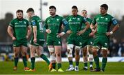 29 January 2022; Connacht players Sammy Arnold, centre, and Jarrad Butler, right, during the United Rugby Championship match between Connacht and Glasgow Warriors at the Sportsground in Galway. Photo by Seb Daly/Sportsfile
