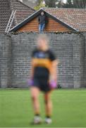 29 January 2022; Spectator Brian Doyle looks from outside the ground during the 2021 currentaccount.ie All-Ireland Ladies Senior Club Football Championship Final match between Mourneabbey and Kilkerrin-Clonberne at St Brendan's Park in Birr, Offaly. Photo by Piaras Ó Mídheach/Sportsfile