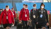 29 January 2022; Munster players arrive for the United Rugby Championship match between Zebre Parma and Munster at Stadio Sergio Lanfranchi in Parma, Italy. Photo by Roberto Bregani/Sportsfile