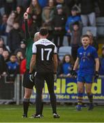 29 January 2022; Referee Brendan Cawley shows a red card to Aidan Branagan of Kilcoo during the AIB GAA Football All-Ireland Senior Club Championship Semi-Final match between St Finbarr's, Cork, and Kilcoo, Down, at MW Hire O'Moore Park in Portlaoise, Laois. Photo by Brendan Moran/Sportsfile