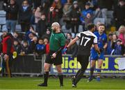 29 January 2022; Referee Brendan Cawley shows a red card to Aidan Branagan of Kilcoo during the AIB GAA Football All-Ireland Senior Club Championship Semi-Final match between St Finbarr's, Cork, and Kilcoo, Down, at MW Hire O'Moore Park in Portlaoise, Laois. Photo by Brendan Moran/Sportsfile