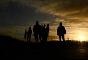 29 January 2022; Supporters arrive before the AIB GAA Football All-Ireland Senior Club Championship Semi-Final match between Pádraig Pearses, Roscommon, and Kilmacud Crokes, Dublin, at Kingspan Breffni in Cavan. Photo by David Fitzgerald/Sportsfile