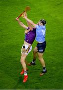 29 January 2022; Danny Sutcliffe of Dublin in action against Paudie Foley of Wexford during the Walsh Cup Final match between Dublin and Wexford at Croke Park in Dublin. Photo by Stephen McCarthy/Sportsfile
