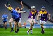 29 January 2022; Oisín Foley of Wexford in action against Daire Gray of Dublin during the Walsh Cup Final match between Dublin and Wexford at Croke Park in Dublin. Photo by Ray McManus/Sportsfile