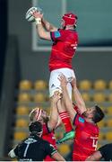 29 January 2022; John Hodnett of Munster claims the ball in a line out during the United Rugby Championship match between Zebre Parma and Munster at Stadio Sergio Lanfranchi in Parma, Italy. Photo by Roberto Bregani/Sportsfile