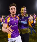 29 January 2022; Andrew McGowan of Kilmacud Crokes celebrates with supporter Dylan Paisley after the AIB GAA Football All-Ireland Senior Club Championship Semi-Final match between Pádraig Pearses, Roscommon, and Kilmacud Crokes, Dublin, at Kingspan Breffni in Cavan. Photo by David Fitzgerald/Sportsfile