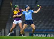 29 January 2022; Eoghan O'Donnell of Dublin in action against Conor McDonald of Wexford during the Walsh Cup Final match between Dublin and Wexford at Croke Park in Dublin. Photo by Stephen McCarthy/Sportsfile