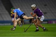 29 January 2022; Fergal Whitely of Dublin in action against Conor Devitt of Wexford during the Walsh Cup Final match between Dublin and Wexford at Croke Park in Dublin. Photo by Ray McManus/Sportsfile
