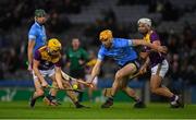 29 January 2022; Damien Reck of Wexford in action against Ronan Hayes of Dublin during the Walsh Cup Final match between Dublin and Wexford at Croke Park in Dublin. Photo by Ray McManus/Sportsfile