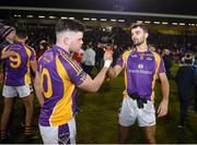 29 January 2022; Tom Fox, left, and Ben Shovlin of Kilmacud Crokes celebrate after the AIB GAA Football All-Ireland Senior Club Championship Semi-Final match between Pádraig Pearses, Roscommon, and Kilmacud Crokes, Dublin, at Kingspan Breffni in Cavan. Photo by Daire Brennan/Sportsfile