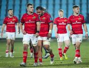 29 January 2022; Munster players leave the pitch after the United Rugby Championship match between Zebre Parma and Munster at Stadio Sergio Lanfranchi in Parma, Italy. Photo by Roberto Bregani/Sportsfile