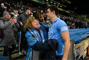 29 January 2022; Dublin captain Eoghan O'Donnell is congratulated by his mother Mary after the Walsh Cup Final match between Dublin and Wexford at Croke Park in Dublin. Photo by Ray McManus/Sportsfile