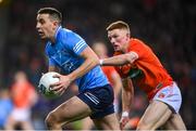 29 January 2022; Cormac Costello of Dublin in action against Ciaran Mackin of Armagh during the Allianz Football League Division 1 match between Dublin and Armagh at Croke Park in Dublin. Photo by Stephen McCarthy/Sportsfile