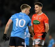 29 January 2022; Seán Bugler of Dublin and Niall Grimley of Armagh after the Allianz Football League Division 1 match between Dublin and Armagh at Croke Park in Dublin. Photo by Ray McManus/Sportsfile