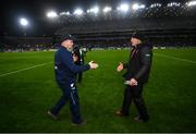 29 January 2022; Dublin manager Dessie Farrell and Armagh manager Kieran McGeeney, right, following the Allianz Football League Division 1 match between Dublin and Armagh at Croke Park in Dublin. Photo by Stephen McCarthy/Sportsfile