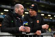 29 January 2022; Armagh selectors Ciaran McKeever, left, and Kieran Donaghy during the Allianz Football League Division 1 match between Dublin and Armagh at Croke Park in Dublin. Photo by Stephen McCarthy/Sportsfile