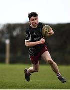 29 January 2022; Ross Houlihan of Portarlington during the Bank of Ireland Leinster Rugby Under-18 Tom D’Arcy Cup First Round match between Portarlington RFC and Tullow RFC, Carlow at Portarlington RFC in Portarlington, Laois. Photo by Sam Barnes/Sportsfile