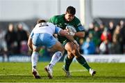 29 January 2022; Dave Heffernan of Connacht in action against Kyle Steyn of Glasgow Warriors during the United Rugby Championship match between Connacht and Glasgow Warriors at the Sportsground in Galway. Photo by Seb Daly/Sportsfile