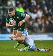 29 January 2022; Diarmuid Kilgallen of Connacht is tackled by Kyle Steyn of Glasgow Warriors during the United Rugby Championship match between Connacht and Glasgow Warriors at the Sportsground in Galway. Photo by Seb Daly/Sportsfile